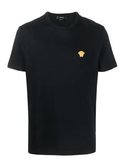 Versace Cotton T-shirt With Logo In Black