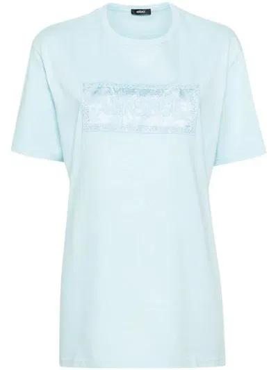 Versace T-shirt Clothing In Light Blue