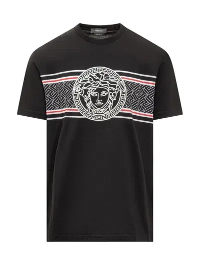 Versace Medusa Head-print T-shirt In Black