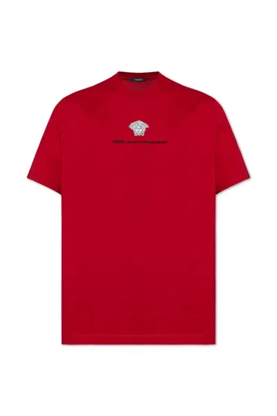 Versace T-shirt With Logo In Red