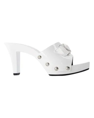 Versace Medusa Head Leather Mules In White