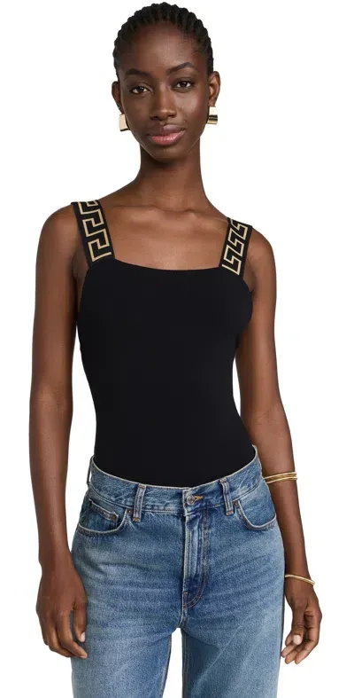 Versace Topeka Jersey Bi-stretch Bodysuit Black