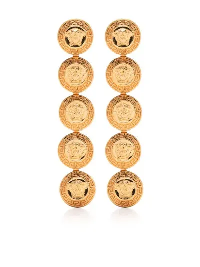 Versace Tribute Medusa Pendant Earrings In ゴールド