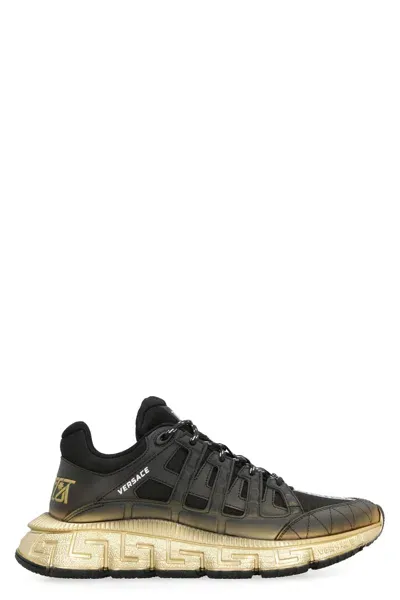 Versace Trigreca Low-top Sneakers In Black