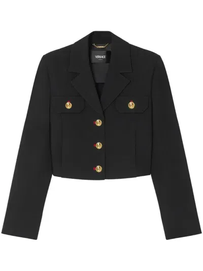 Versace Uniform Cropped Jacket In Black