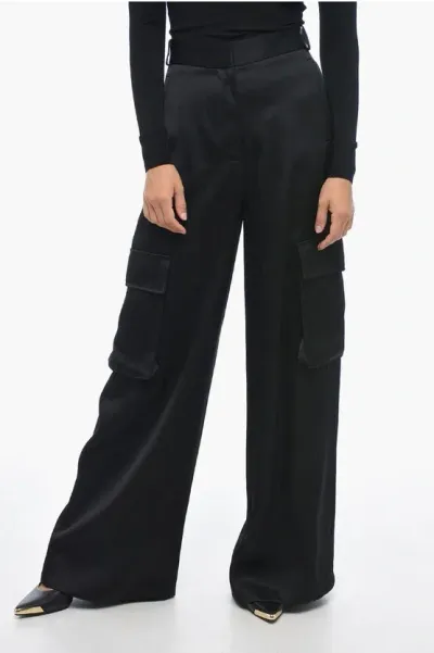 Versace Viscose Palazzo Fit Cargo Pants