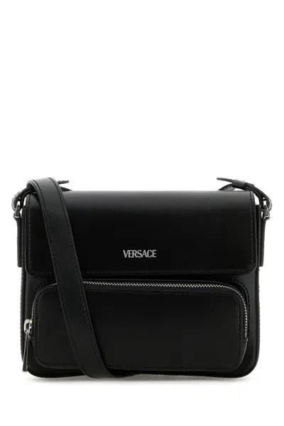 Versace Wallet W Strap Calf Leather-tu Nd  Male In Black