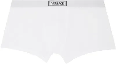 Versace White '90s Logo Boxers In 1w000-optical White