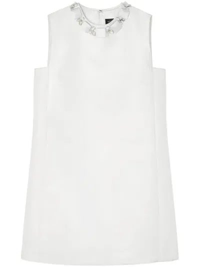 Versace Beaded Detail Dress In Bianco