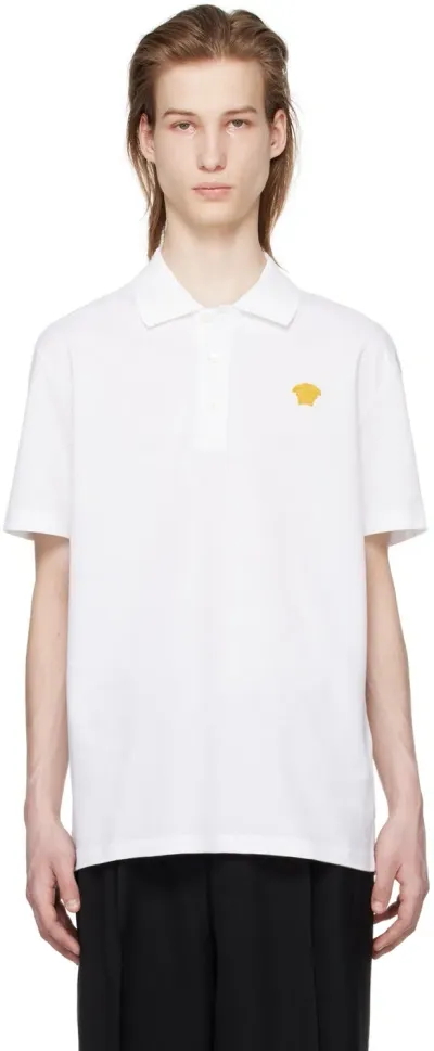 Versace White Medusa Polo In 1w000-optical White