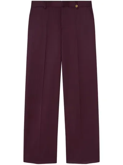 Versace Wide-leg Tailored Trousers In Red