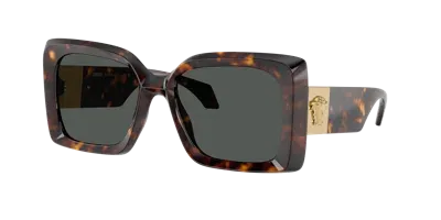 Versace Medusa-plaque Oversized-frame Sunglasses In Dark Grey