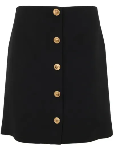 Versace Chic Buttoned Mini Skirt In Black