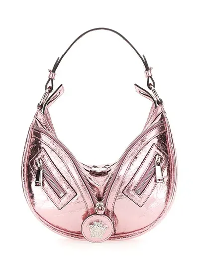 Versace Repeat Small Hobo Bag In Pink