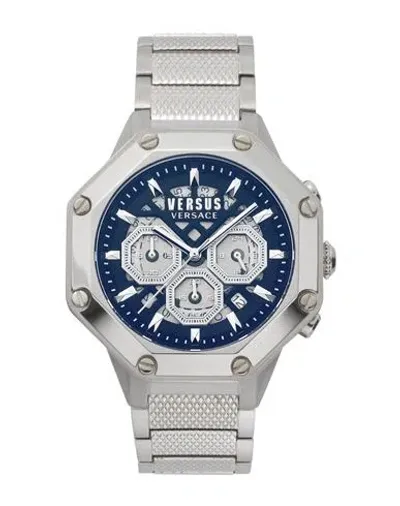 Versus Versace Palestro Chronograph Watch Man Wrist Watch Silver Size - Stainless Steel