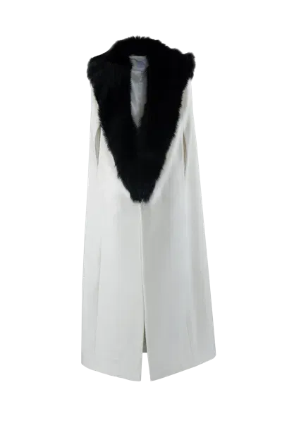 Vestiaire D'un Oiseau Libre Fur Cashmere Blend Cape In White