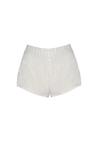 Vestiaire D'un Oiseau Libre Sequins Shorts In White