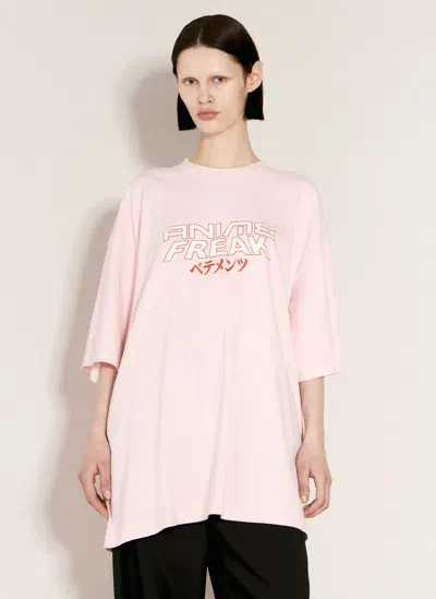 Vetements Pink 'anime Freak' T-shirt