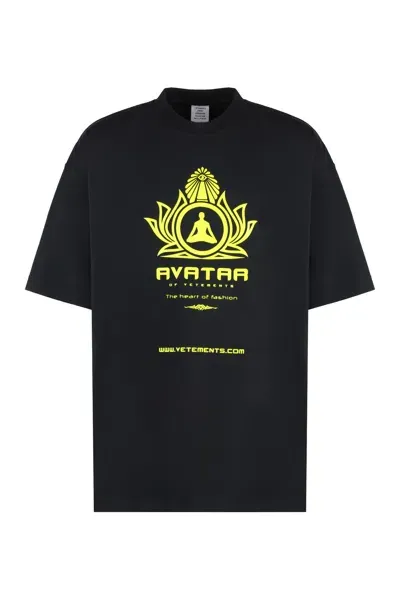 Vetements Avatar Cotton T-shirt In Black