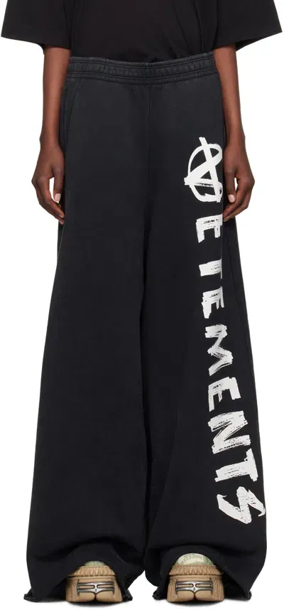 Vetements Black Anarchy Sweatpants