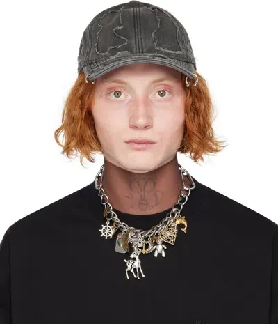 Vetements Black Fully Distressed Piercing Cap