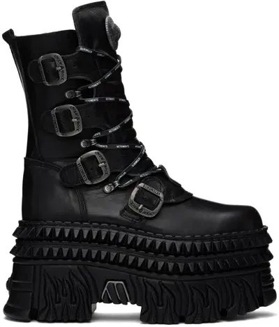 Vetements Black New Rock Edition Lace-up Boots