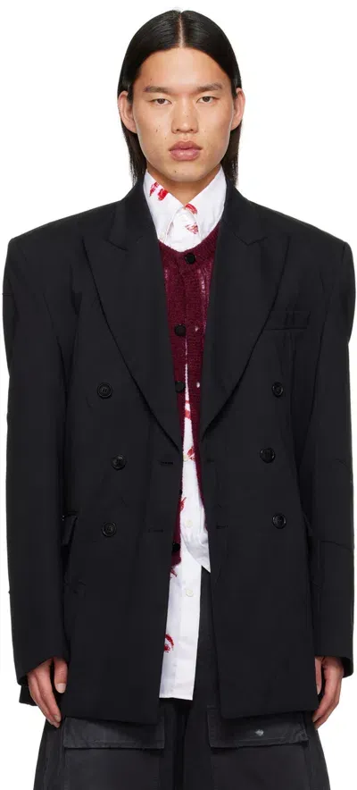 Vetements Black Peaked Lapel Blazer