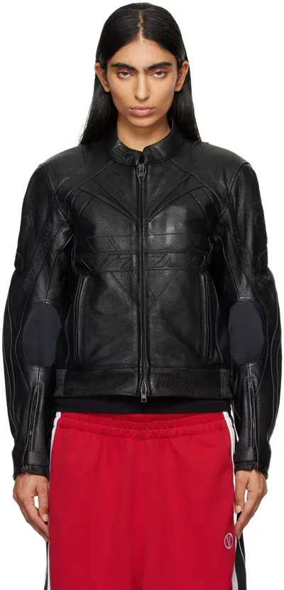 Vetements Black Pro Racing Leather Jacket