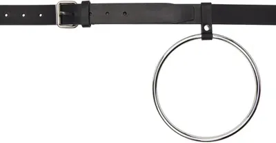 Vetements Black Ring Belt In Black / Silver