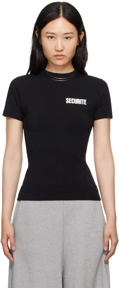 Vetements Black 'securite' T-shirt