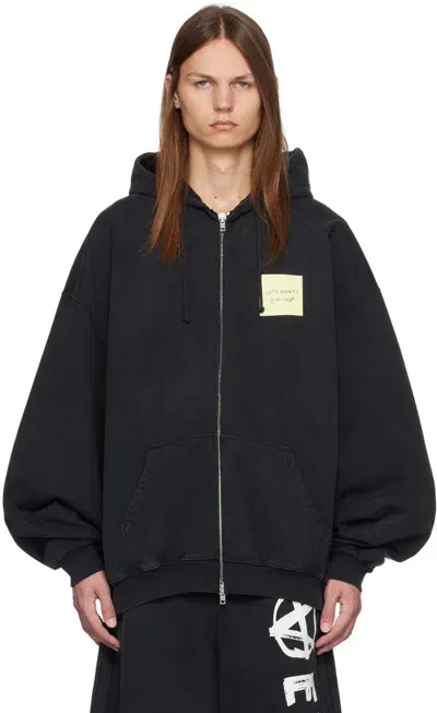 Vetements Black Sticker Hoodie