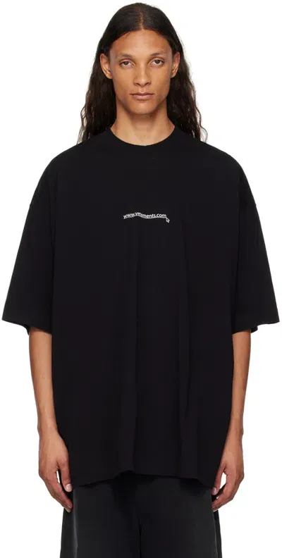 Vetements Black Website Logo T-shirt