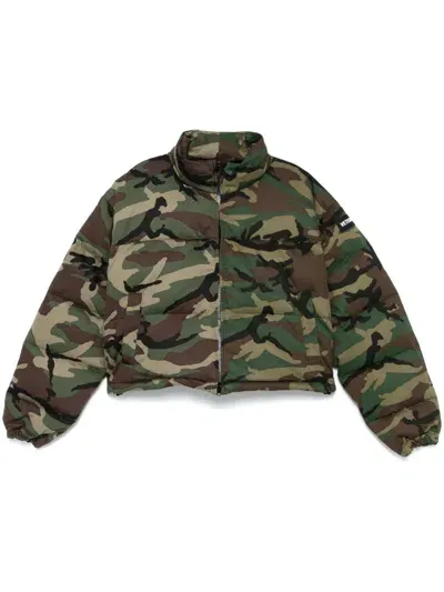 Vetements Camouflage Puffer Jacket In Green