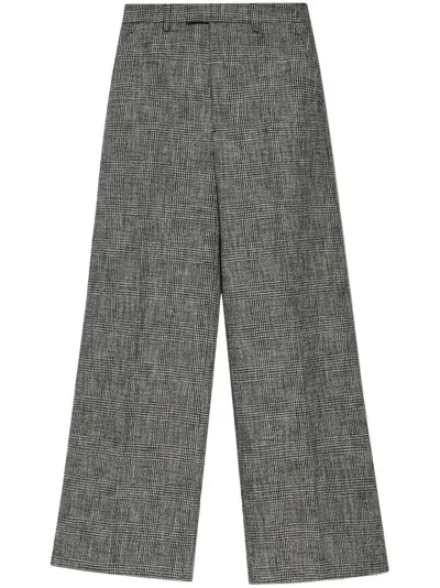 Vetements Checked Wide-leg Trousers In Black