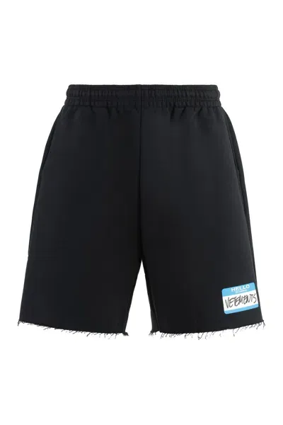 Vetements Cotton Shorts In Black