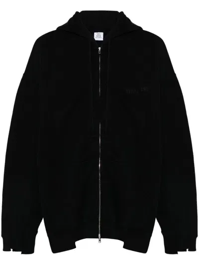 Vetements Cut Up Hoodie In Black