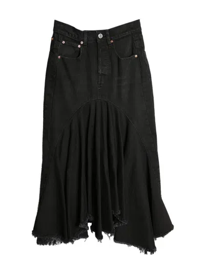 Vetements Denim Midi Skirt In Black