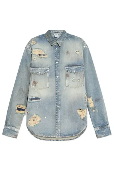 Vetements Distressed Worn In Blue