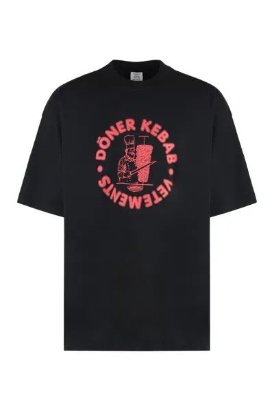 Vetements Doner Kebab Cotton T-shirt In Black