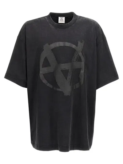 Vetements 'anarchy Crew Neck Graphic Print Tee' In Black