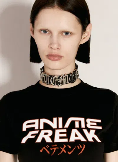 Vetements Gothic Logo Choker In Black