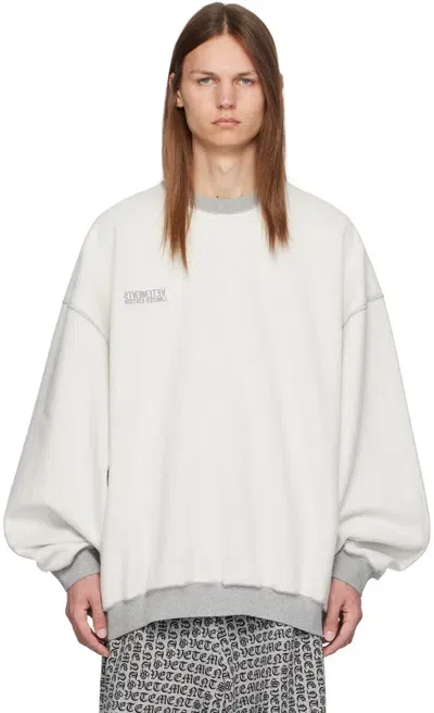 Vetements Gray Inside-out Label Sweatshirt In Grey Melange