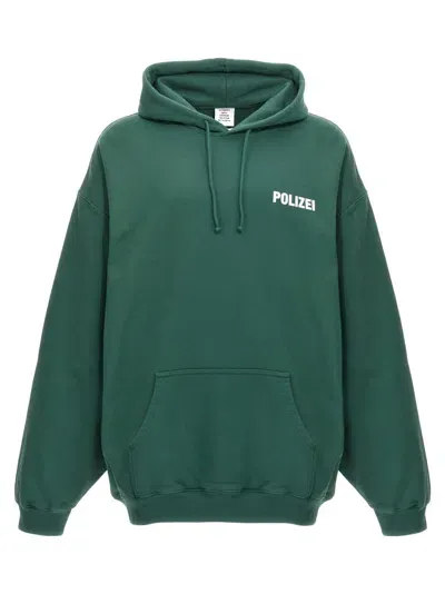 Vetements Logo-print Classic Hoodie In Green