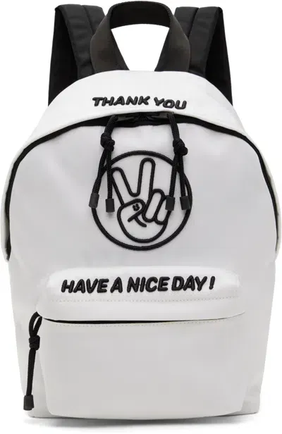 Vetements Kids White 'have A Nice Day' Backpack In White/black