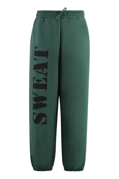 Vetements Logo Detail Cotton Track-pants In Green