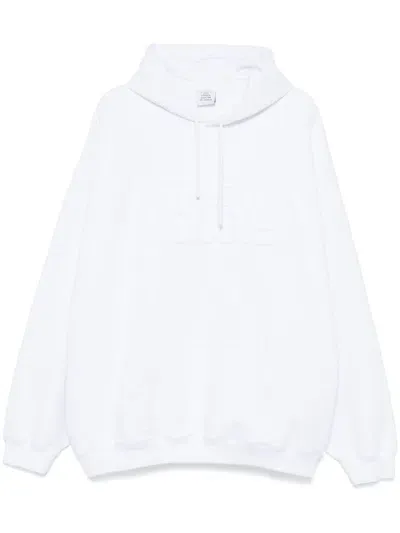 Vetements Logo-embossed Hoodie In White