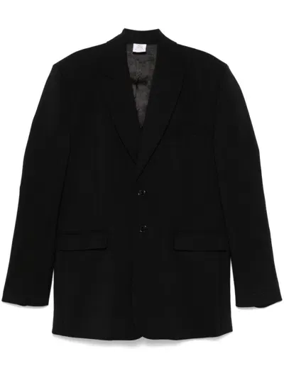 Vetements Logo-embroidered Blazer In Black