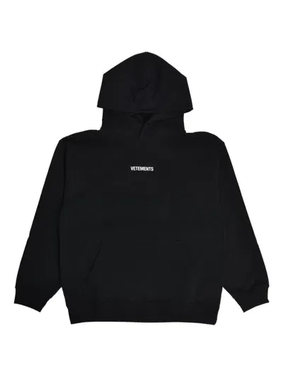 Vetements Kids' Logo-print Hoodie In Black