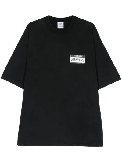 Vetements Kids' Logo-print T-shirt In Black