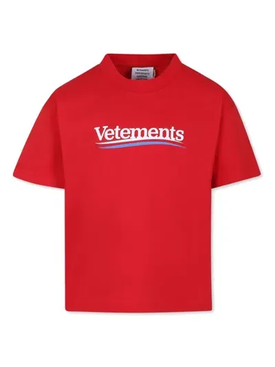 Vetements Kids' Logo-print T-shirt In Red